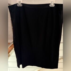 Eileen Fisher Classic Black Tuxedo Stiped Pencil Skirt - Sz Lrg.